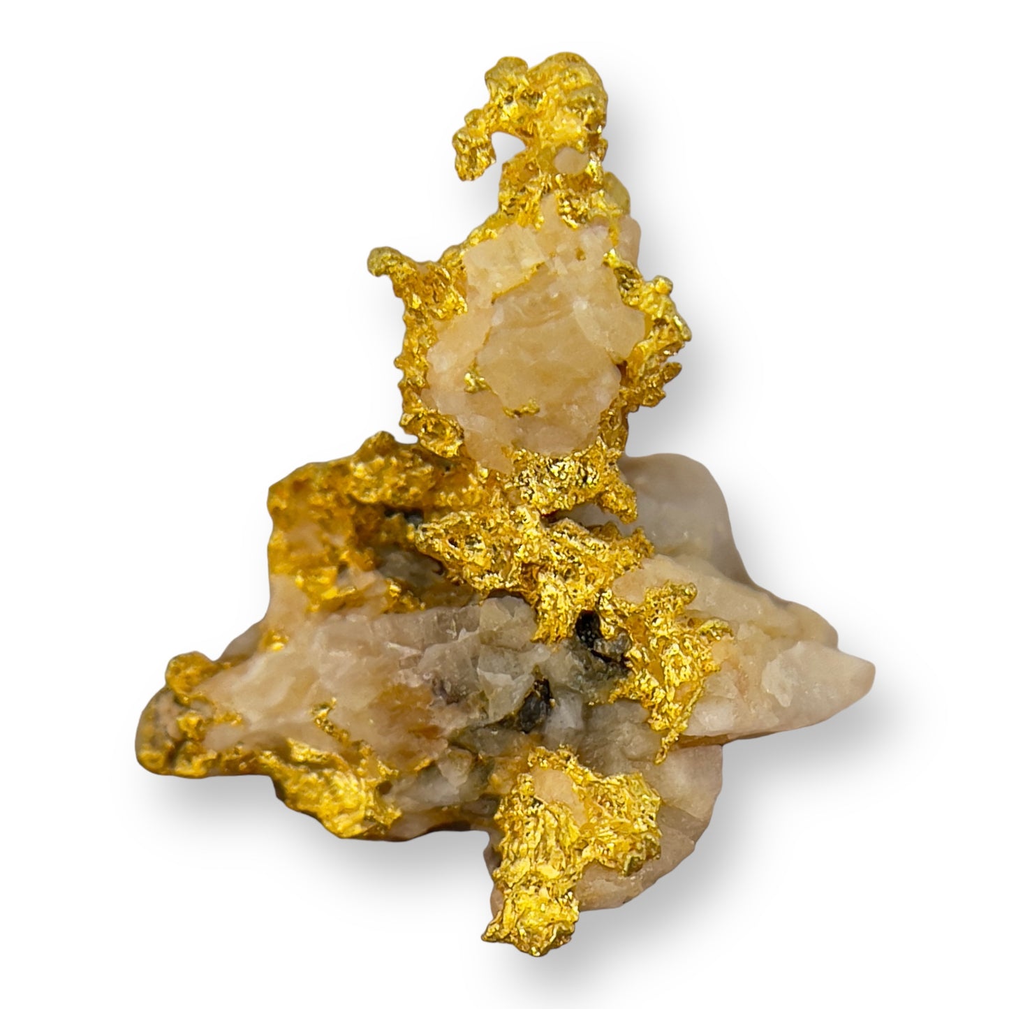 Gold dressed in Quartz Specimen.  2.06 grams